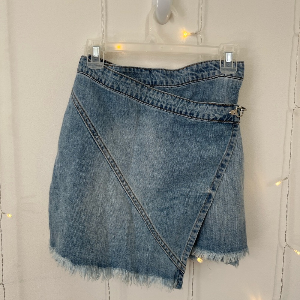 Wrap Denim Skirt